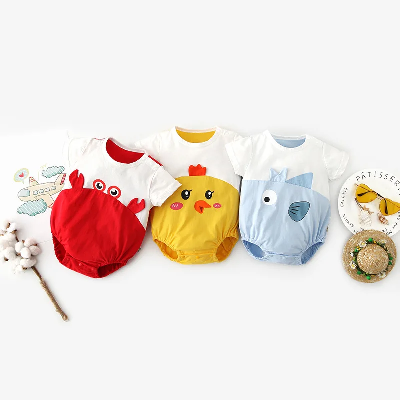 

7plus1 baby boys sea world animal jumpsuits crab whale cute fashion rompers girls lovely summer bodysuits clothing for 3-18m