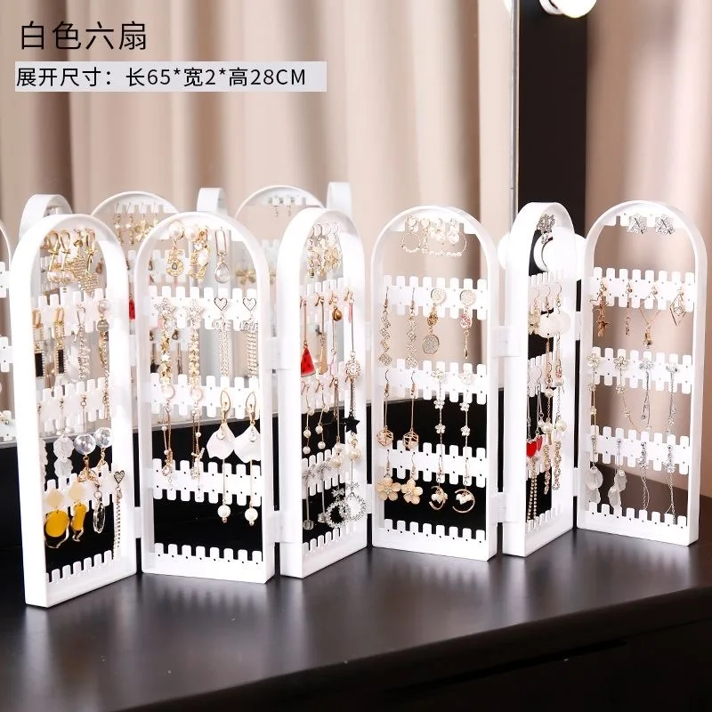 360 отверстие Пластик прозрачная серьга украшения ногтей Дисплей Стенд складной