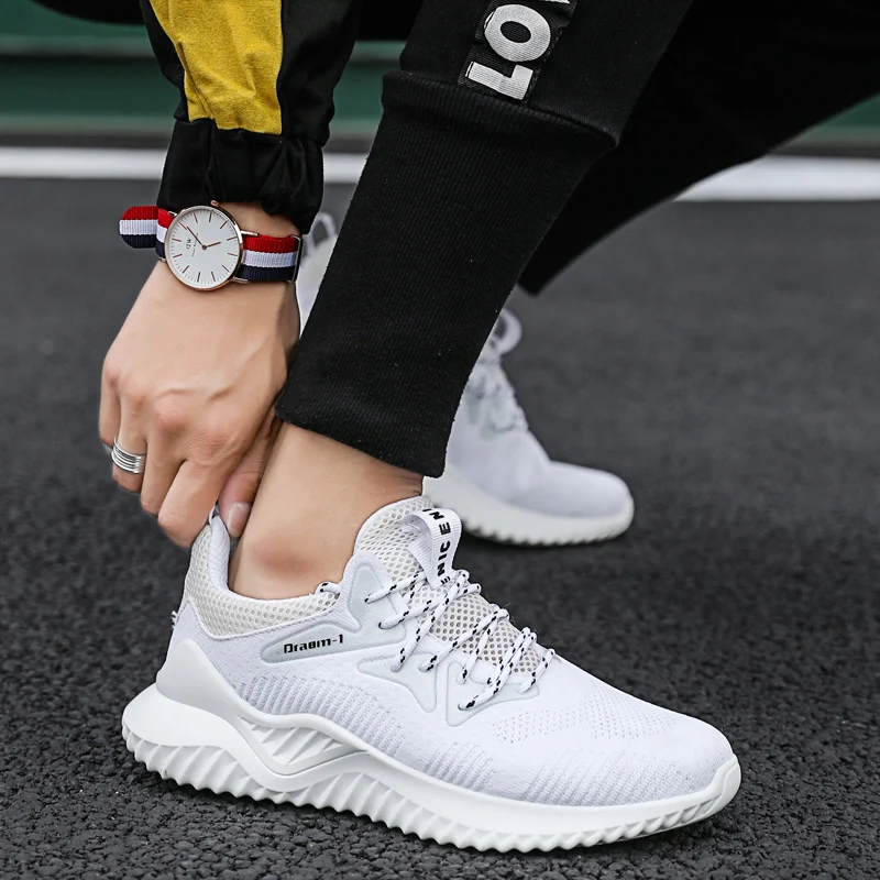 

2020 Hot Sale Four Seasons Running Shoes Men Lace-up Athletic Trainers Zapatillas Sports Shoes Men Outdoor Walking Sneakers