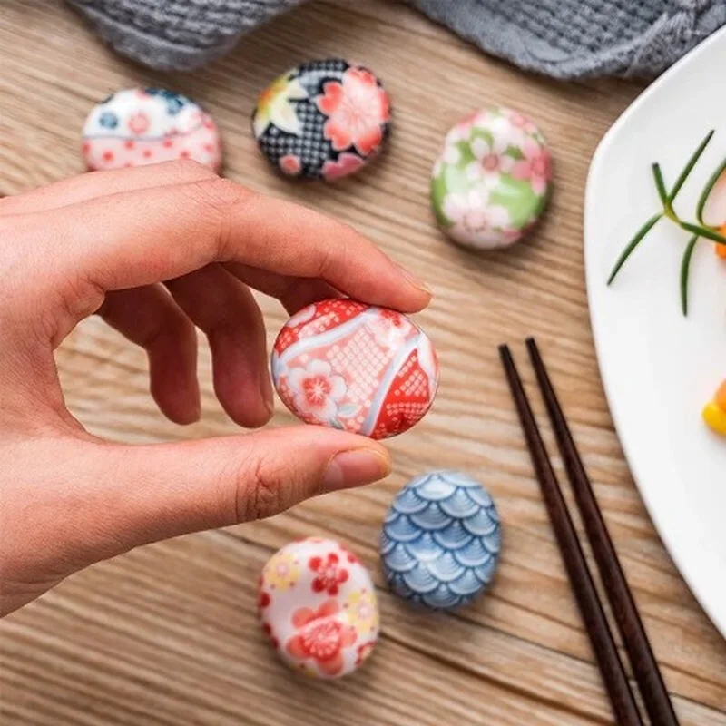 

1PC Chopstick Holder Rest Ceramic Sakura Japanese Mini Jade Pillow, Put Chopsticks, Table Knives, Spoons and Other Tableware