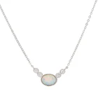 2021 Милая летняя яйцевидной формы круглые cz камень опал ожерелье 100% 925 серебряные серьги Нежный крошечные опал очарование кулон для женщин, подарок