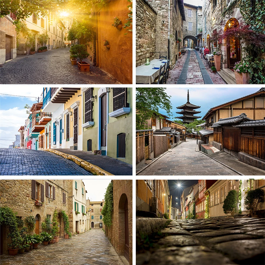 Nitree Древний старый город аллея коридор живописный горшечный виноградный Фотофон