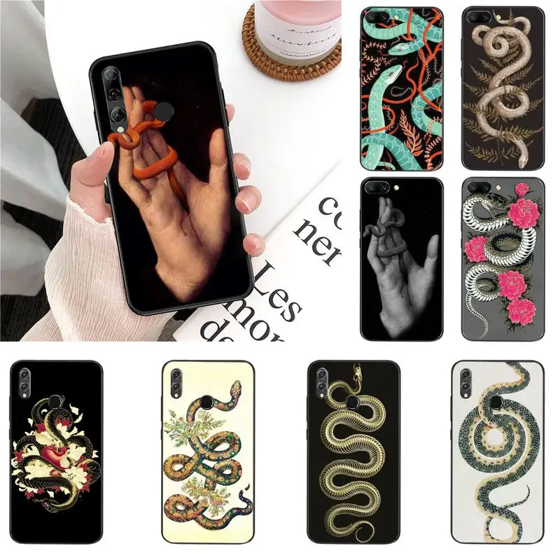 

YNDFCNB Hand Snake Flower Snake Painting Phone Case For Huawei Honor 8X 9 10 20 Lite 7A 7C 10i 9X play 8C 9XPro