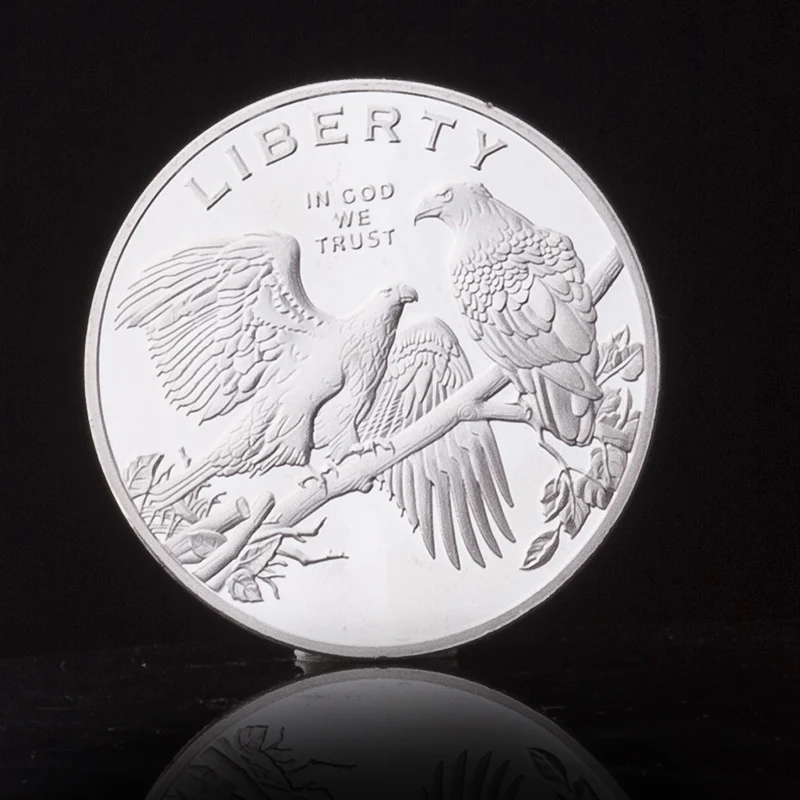 Американская монета с изображением орла Liberty Посеребренная памятная 40 мм x 3