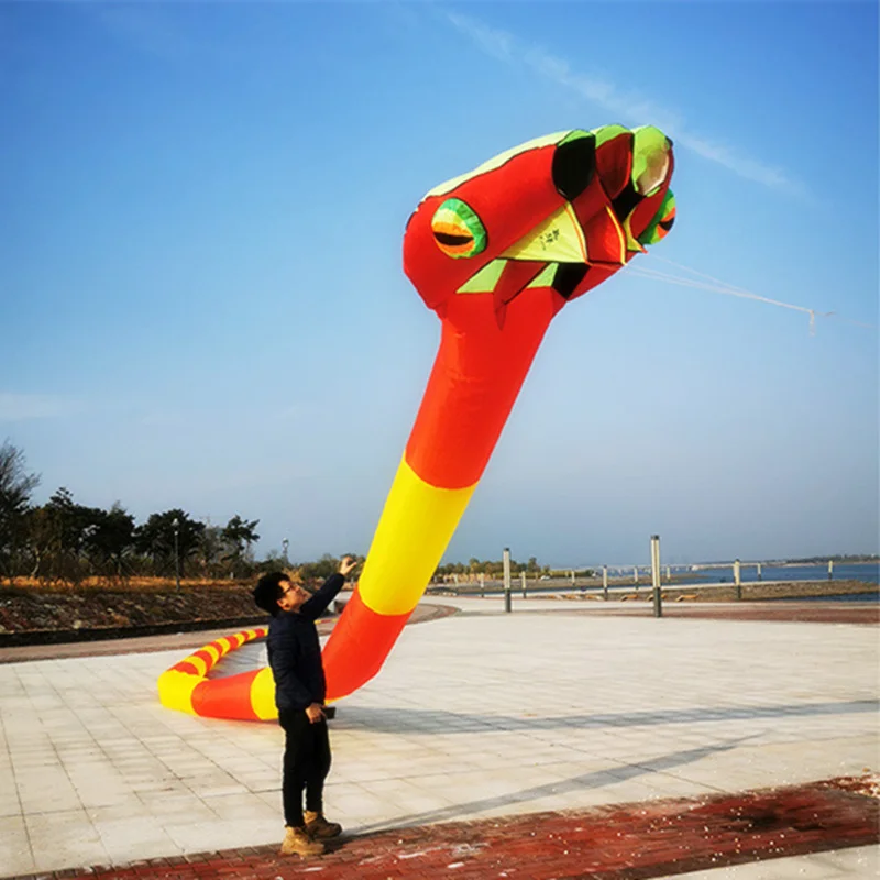 

2020 New 3D Three-dimensional Soft Inflatable Adult 55m Snake Kite Large Animal Kite Outdoor Sports Flying Tool Kids Toys