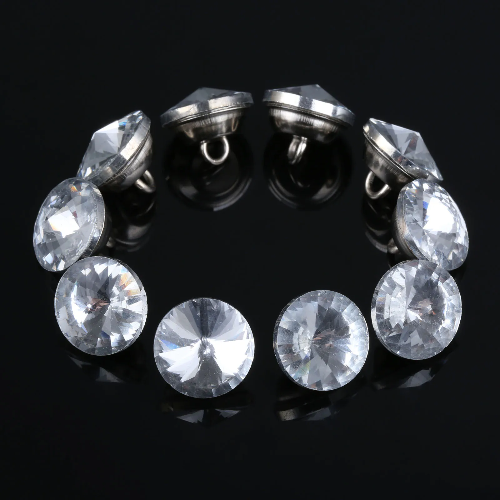 10 шт. 14 мм диаметр. Алмазные Хрустальные стеклянные пуговицы для обивки