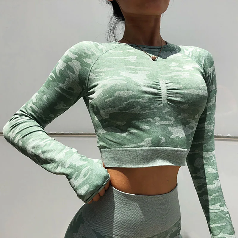 Green set Новинка, 2 предмета, бесшовная одежда для спортзала, комплект для йоги, комплекты для фитнеса, тренировок, для йоги, подходит для женщин, спортивные Леггинсы, женская спортивная одежда, костюм - Цвет: Green set