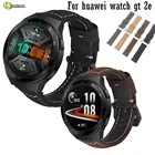 Ретро ремешок для часов из натуральной кожи для huawei watch gt 2e  GT 2 46 мм SmartWatch Браслет для Amazfit GTR 47 мм браслет новый