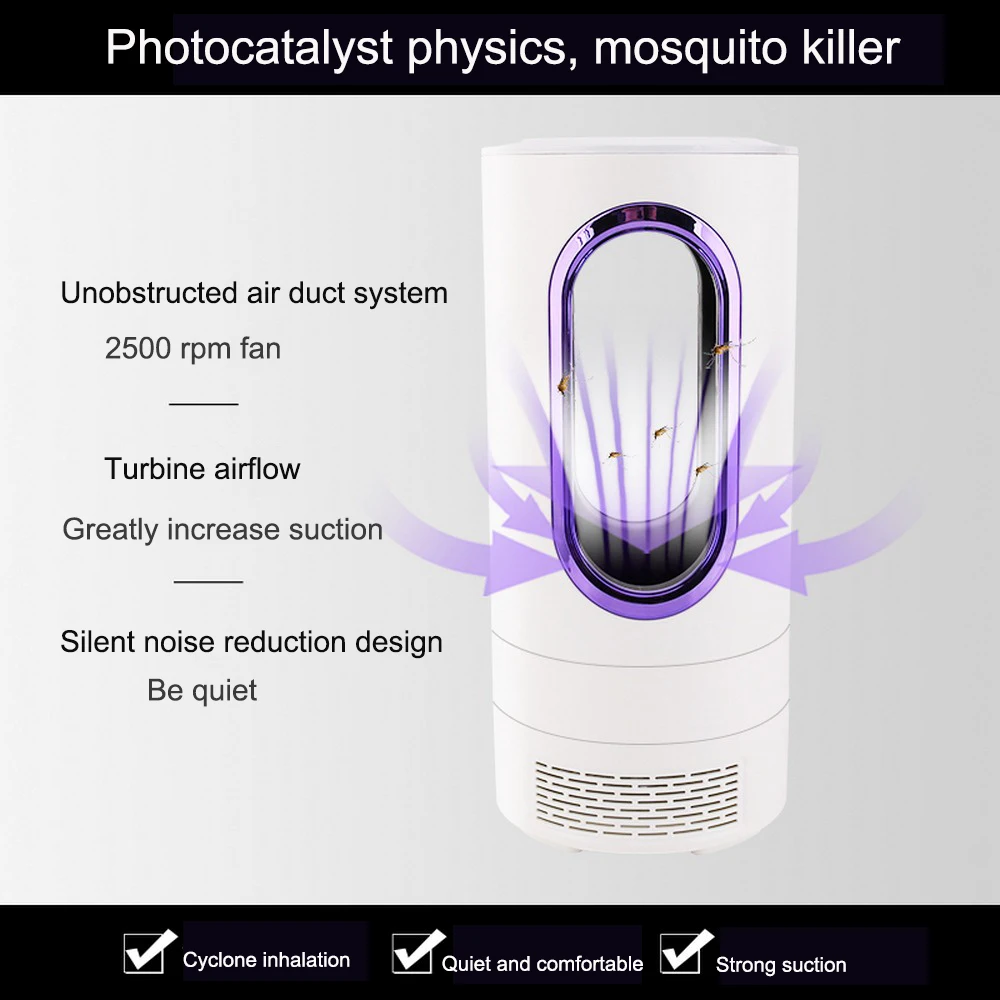 

UV Mosquito Killer Lamp USB charging LED Low-voltage Electric Repellent Light Anti Mosquito Flying Insect Trap Pest Control