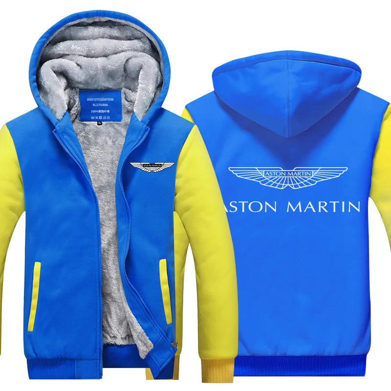 

Aston Martin Menâ€™s Clothing Winter Fashion Outwear Thicken Jacket Slim Fit Zipper Hooded High Quality Casual Fleece Warm Hoodies
