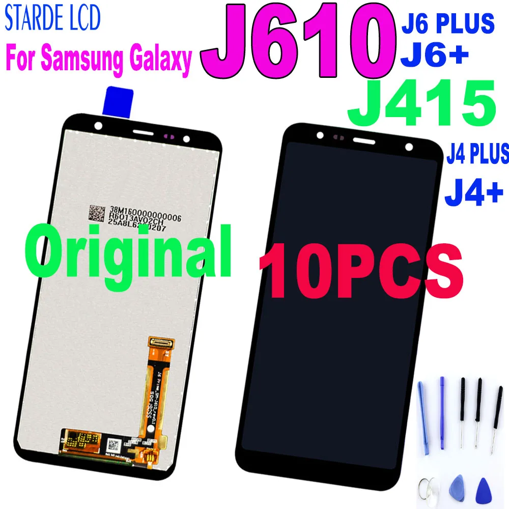 

ЖК-дисплей 6,0 ''для Samsung Galaxy J6 + J610 J610F J610FN, дисплей с сенсорным экраном и дигитайзером в сборе для J6 Plus, J415, оригинал, 10 шт.