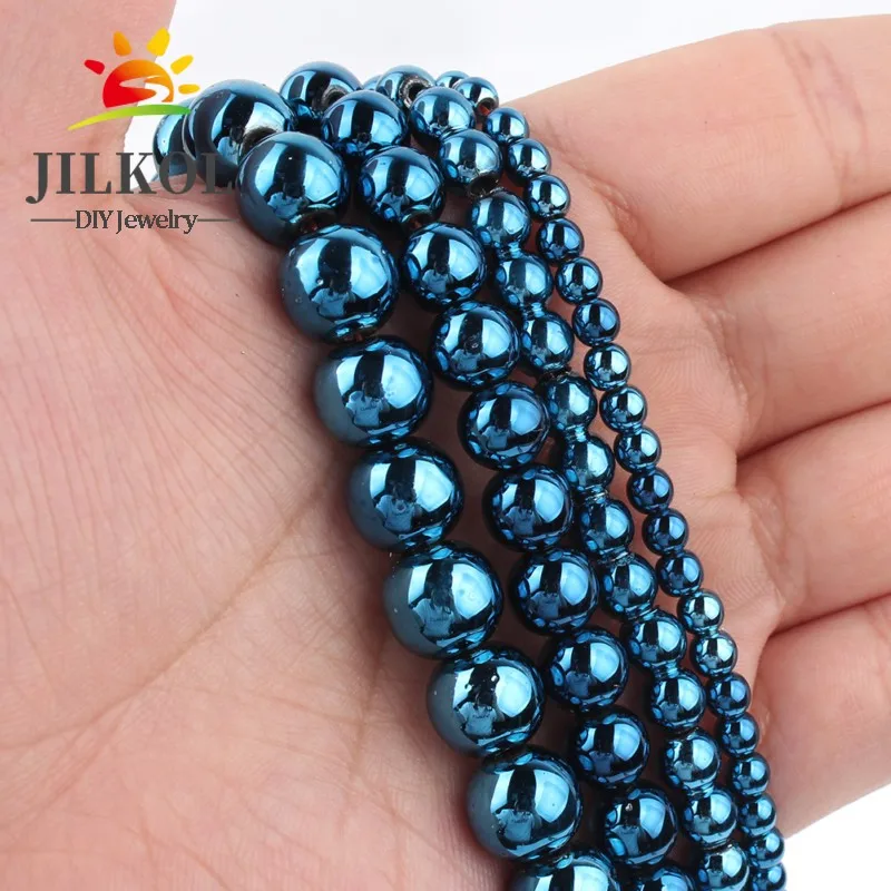 Оптовая продажа темно синие Бусины Из Натурального Гематита высшего качества