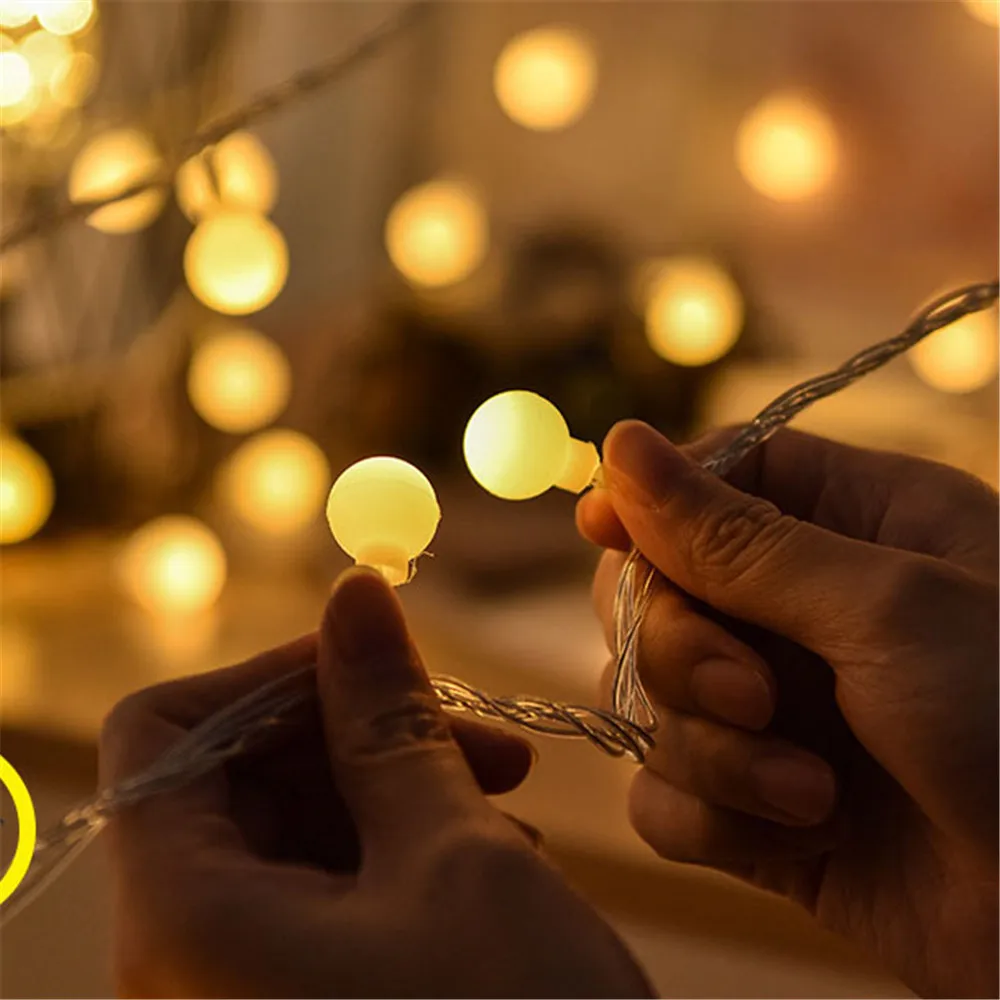 Светодиодные ленты 10 м с USB 100 круглые лампочки теплсветильник свет романтическая