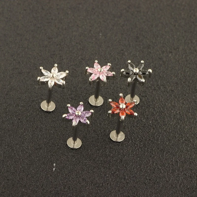 Женские пирсинг для губ Goth из нержавеющей стали розовые стразы пикантные