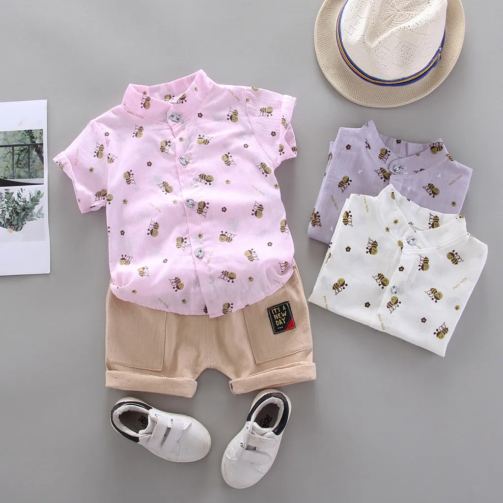 

Рубашка с коротким рукавом и шортами, для мальчиков 1-3 лет