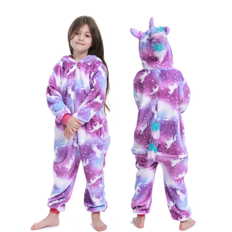 Kids Unicorn Pajamas For Children Animal Cartoon Blanket Sleepers Baby Costume Winter Boy Girl Licorne Jumspuit
