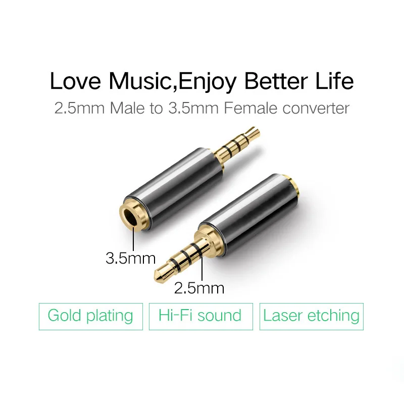 Jack 3.5 mm to 2.5 mm Audio Adapter 2.5mm Male to 3.5mm Female Plug Connector for Aux Speaker Cable Micphone Headphones Headset