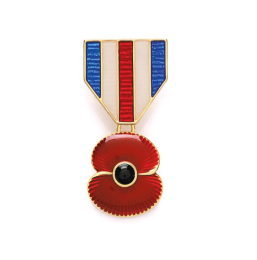 Броши с красной эмалью в виде медаль Тип брошь цветка мака шпильки памяти