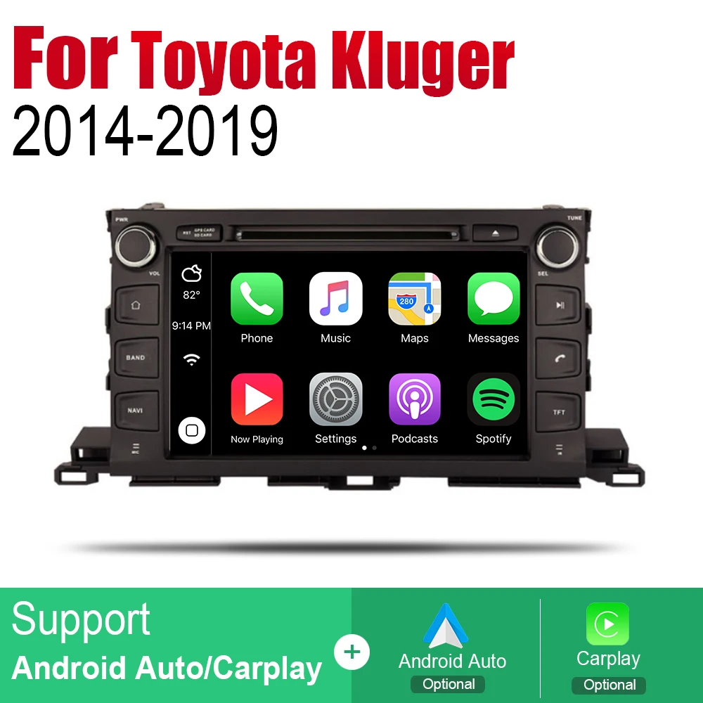 Автомобильный DVD GPS навигатор ZaiXi Android для Toyota Kluger 2014 ~ 2019 проигрыватель с