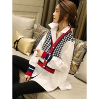 mid length female shirt knitted shirt for women foreign style upper fashion 2021 spring