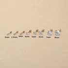 Серьги-гвоздики из нержавеющей стали, 2-8 мм, с завинчивающейся крышкой