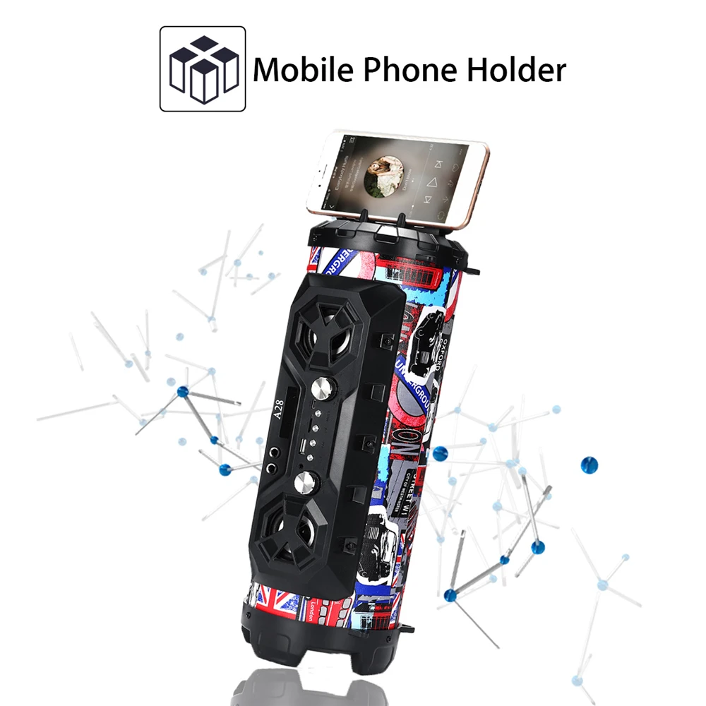 Портативный Bluetooth динамик Hifi музыкальный светодиодный светильник открытый динамик s беспроводной динамик держатель телефона FM радио TF карта USB U диск AUX