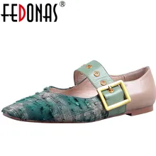 Женские туфли лодочки на низком каблуке FEDONAS вечерние из овечьей