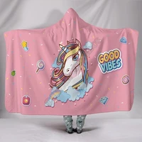 im a unicorn 3d all over printed hooded blanket adult child sherpa fleece wearable blanket microfiber bedding