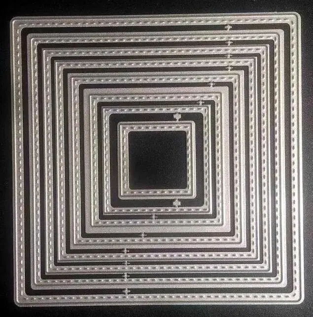 12X12CM YINISE 12 см квадратные швейные нитки металлические режущие штампы для трафареты для скрапбукинга Самодельные открытки альбом украшения Штамп для теснения с вырезами вырезать умирают плесень Записки бумага ремесло нож - Цвет: 12X12CM