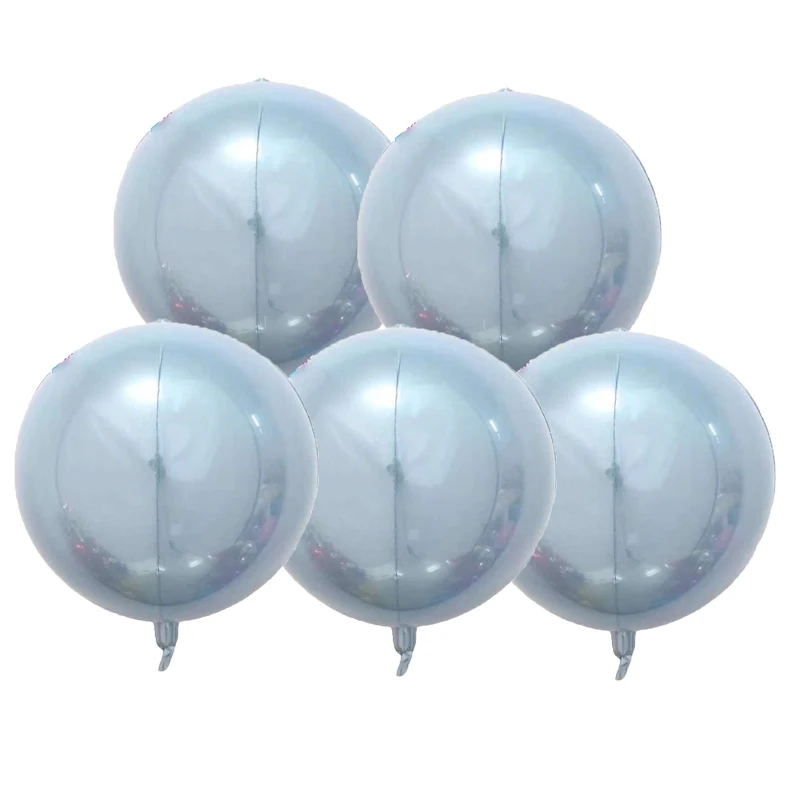 Шары воздушные золотистые металлические 360 градусов 22 дюйма 5 шт. | Дом и сад