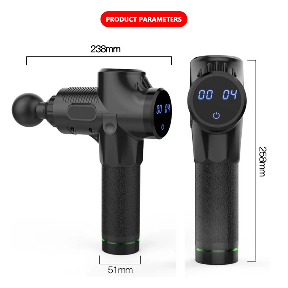 ROEGADYN Massage Gun Deep Tissue Percussion Muscle Massager Relax Fascia Pain Relief Cordless Machine with 4 Heads | Спорт и