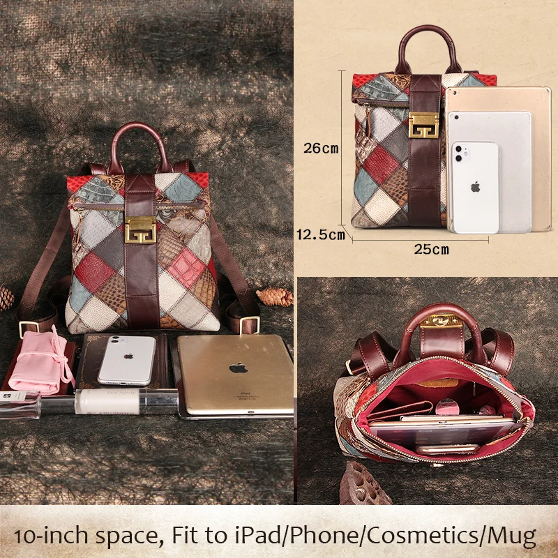 Женский рюкзак из натуральной кожи винтажные сумки на плечо для путешествий