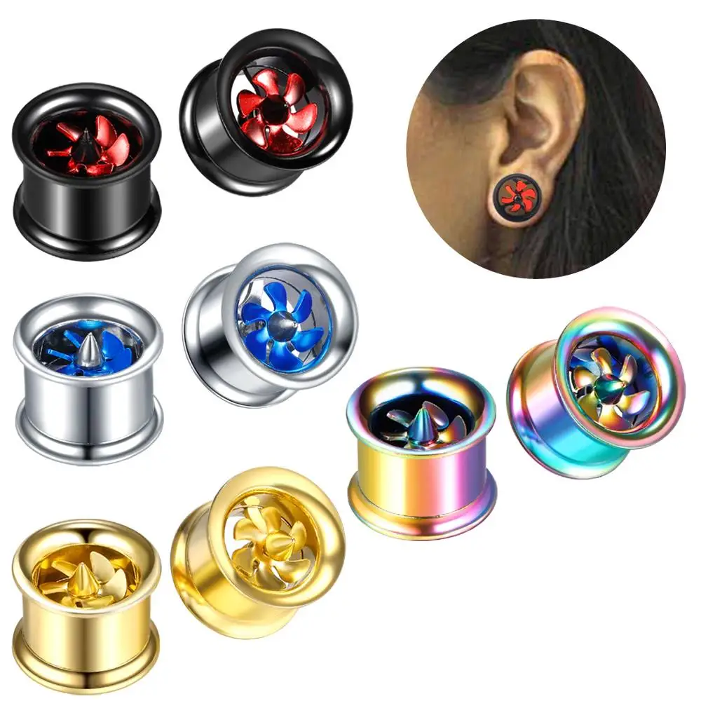 Модная ветряная мельница из нержавеющей стали турбина ухо хип хоп пирсинг в