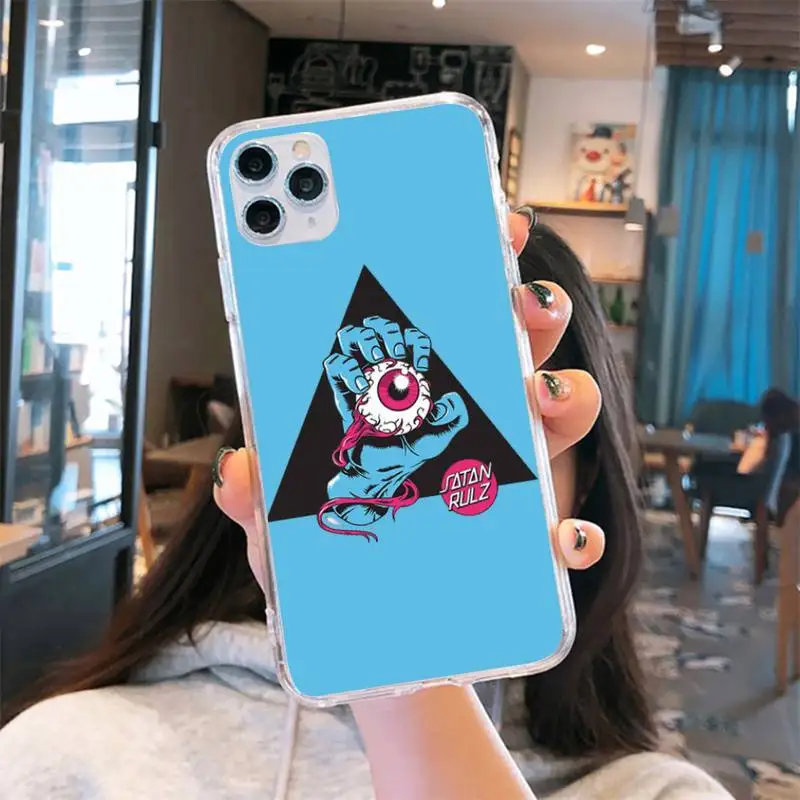 

Santa Cruz Skateboards Phone Case Transparent soft For iphone 5 6 7 8 11 12 s c se plus mini x xs xr pro max cover shell funda