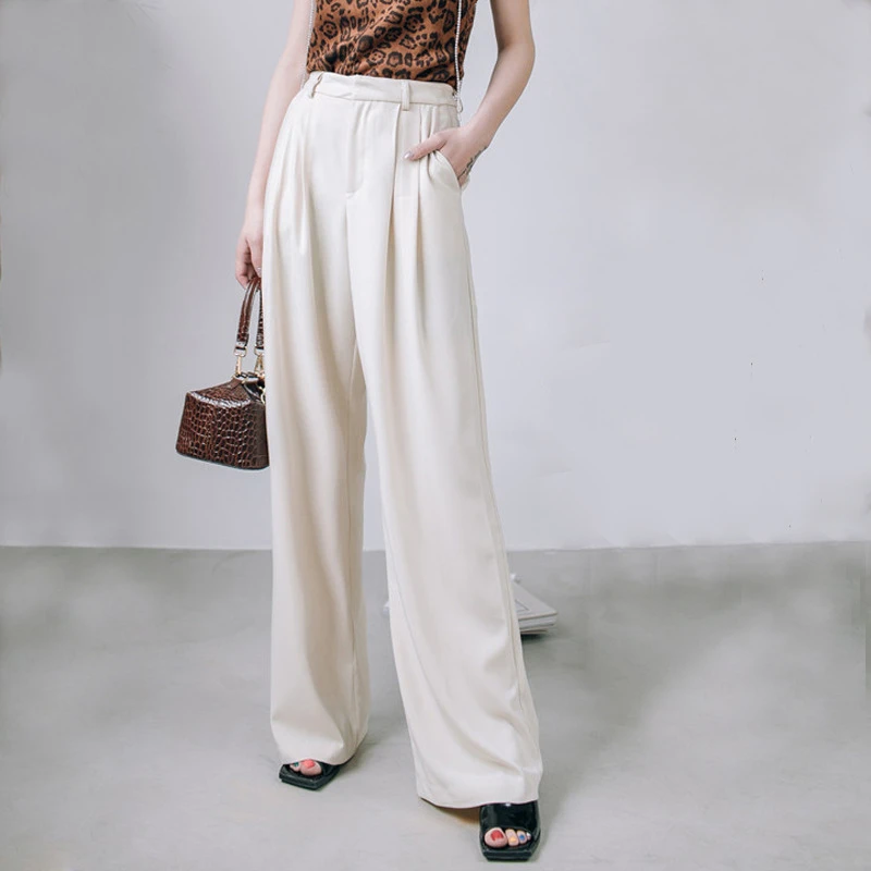 Женские свободные брюки TWOTWINSTYLE Весенние длинные с высокой талией широкими