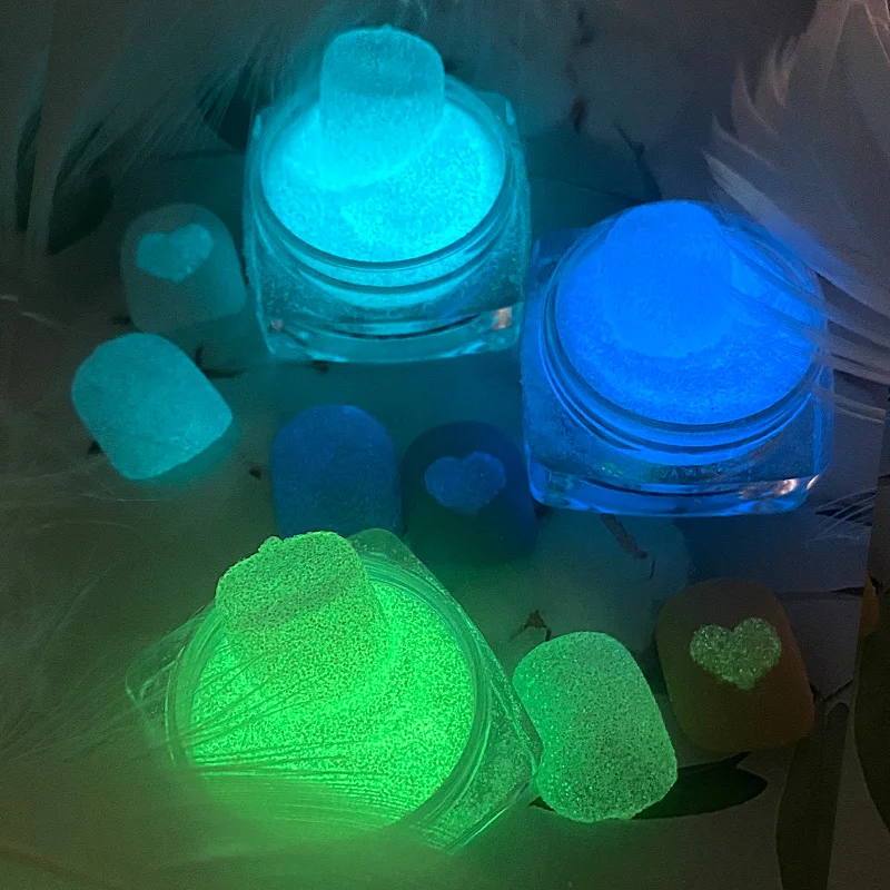 

CHUNYOU Glow In The Dark Nail Glitter Powders Auroras Effect Shimmer Gel Polish UV Reactive Fluorenscence Nail Powder Decoration
