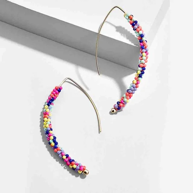 2pcs Style 25 Богемный искусственный жемчуг ухо манжеты для женщин Девушка трендовые круглые маленькие Клипсы Серьги без пирсинга Золотой Металл Свадебное Украшение бижутерия - Окраска металла: 2pcs Style 25