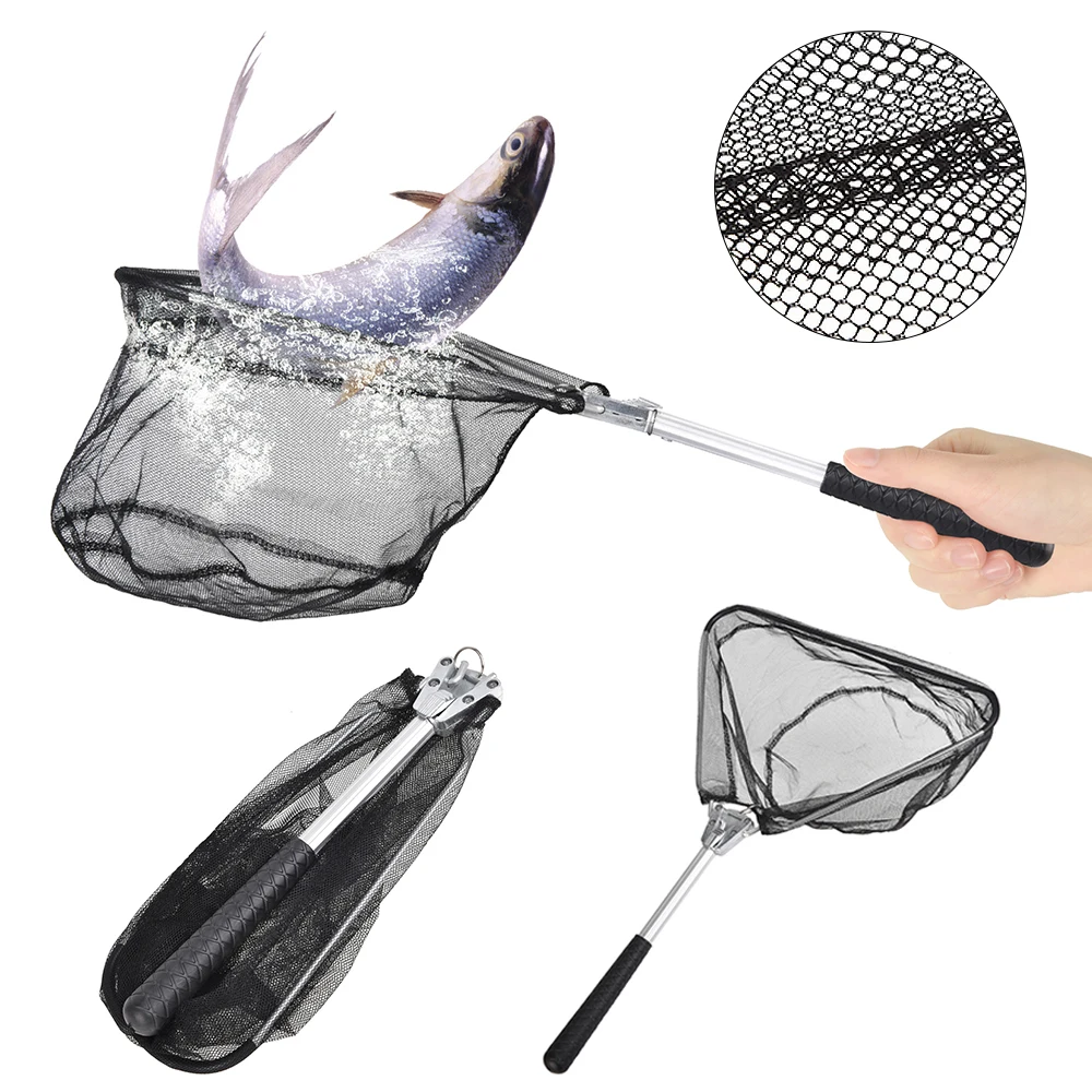 

Creative Outdoor Portable Aluminum Alloy Triangle Folding Fishing Nets Fly Fishing Hand Dip Net Fishing Tackle Fishing Tool
