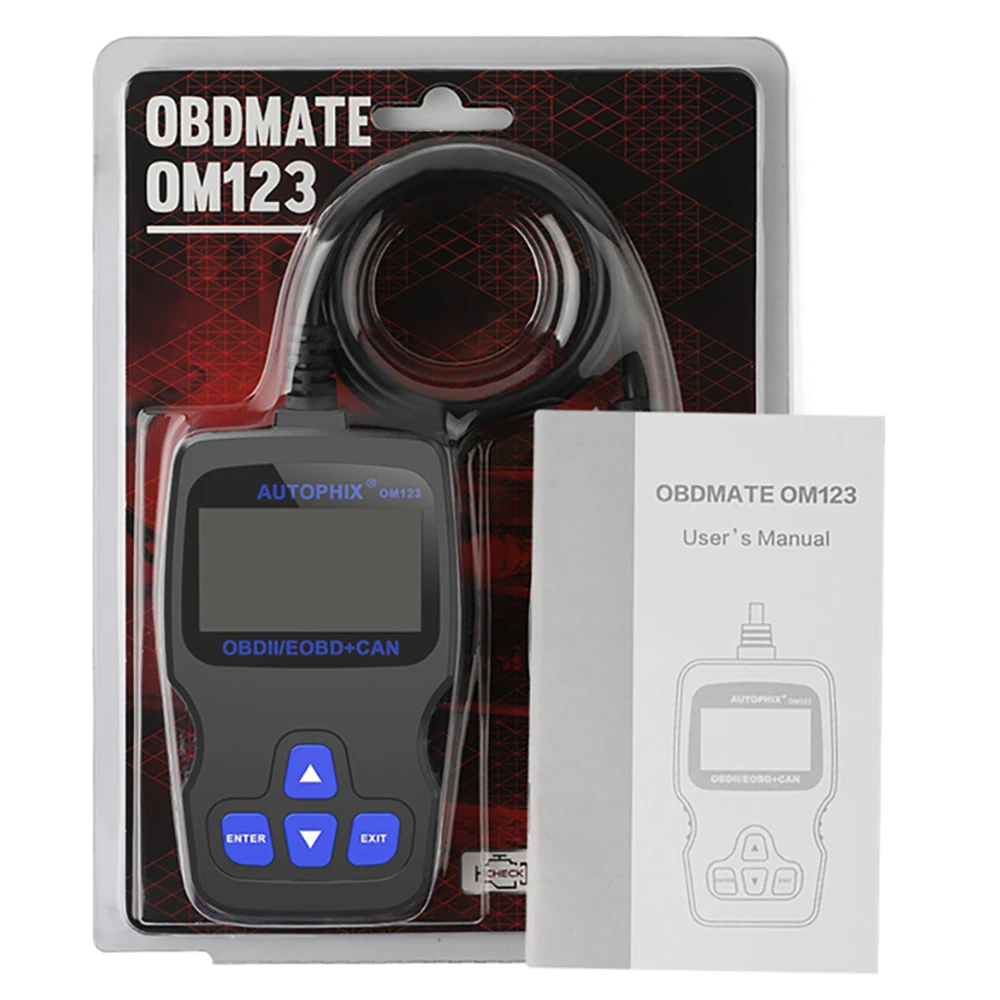 Сканер OBD2 Acheheng OM123, диагностический инструмент для автомобиля, PK ELM327 CR3001 AD10
