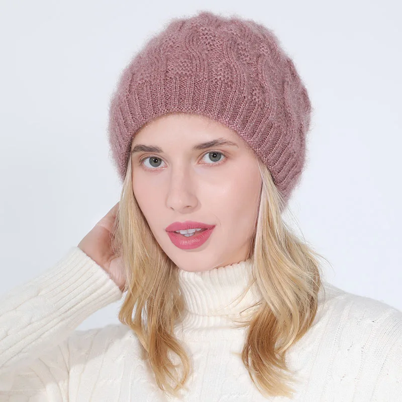 

Женская осенне-зимняя вязаная шапка, Женская флисовая утепленная теплая шапка с защитой от холода, лыжная шапка для отдыха, женские шапочки,...