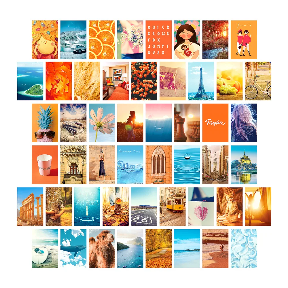 

50 шт. декоративный постер настенная живопись искусство винтажные Ретро фотографии для гостиной на печати интерьера дома открытка коллаж на...