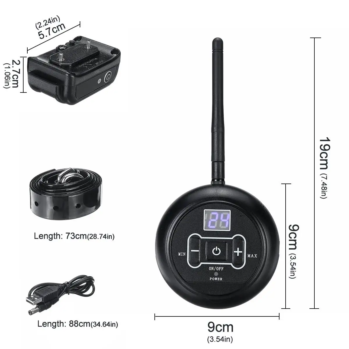 

Adjustable Electric Dog Training Collar Pet Remote Control Waterproof Rechargeable with LCD Display for All Size Shock Vibration