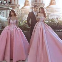 lorie pink wedding dresses 2020 ball gowns vestido de novia satin off the shoulder wedding bride dresses boho multi color