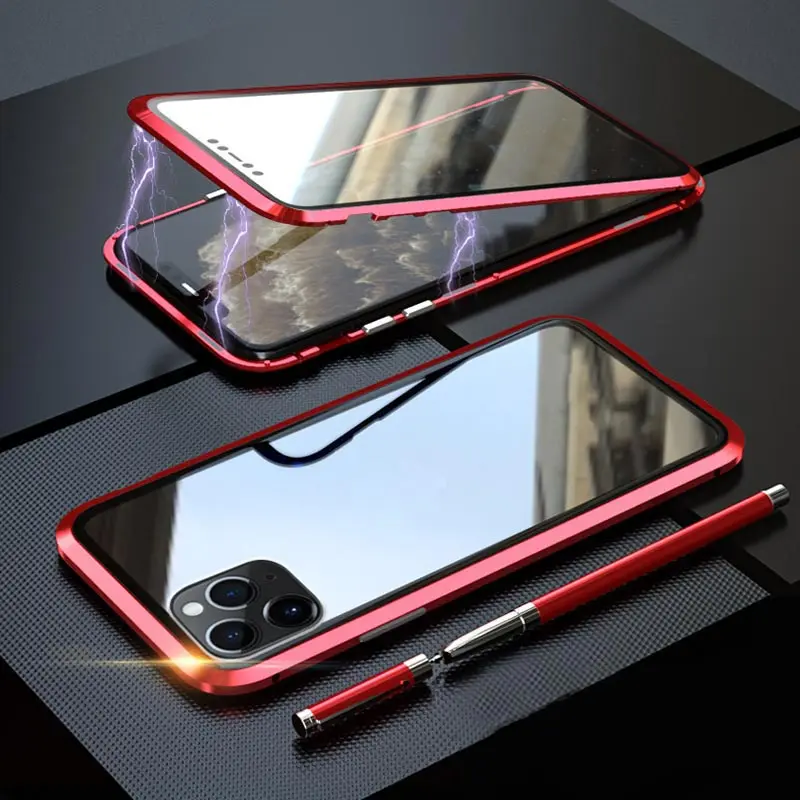Suntaiho магнитный металлический чехол для iPhone 11 Pro Max XR XS MAX X закаленное стекло с магнитом чехол для iPhone 11 Pro XS чехол для Max XR