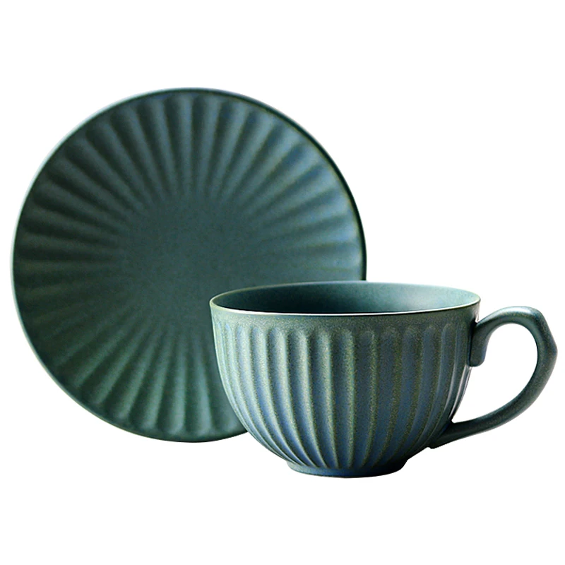 

Ceramic Coffee Cup and Saucer Group Creative Macaron Flower Coffee Cup Cool Striped Couple Cup Art Cup Afternoon Tea DD60CC