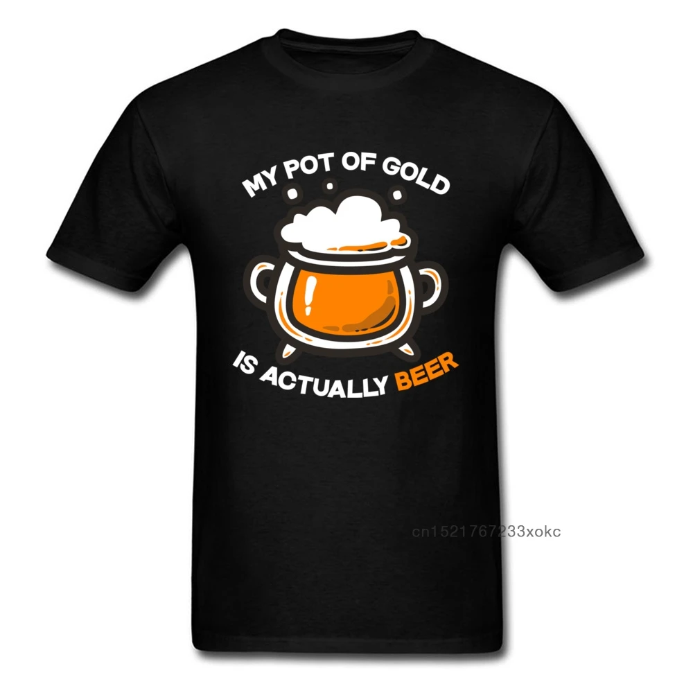 Футболка My Pot Of Gold Beer Мужская черная футболка забавная одежда для любителей пива