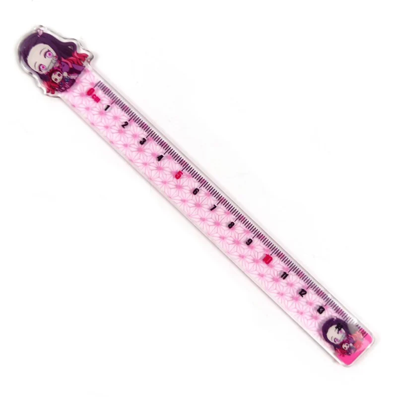 

Anime Demon Slayer: Kimestu No Yaiba Acrylic Rulers Cute Comic Figures Student Measure Straight Ruler School Stationery Gifts