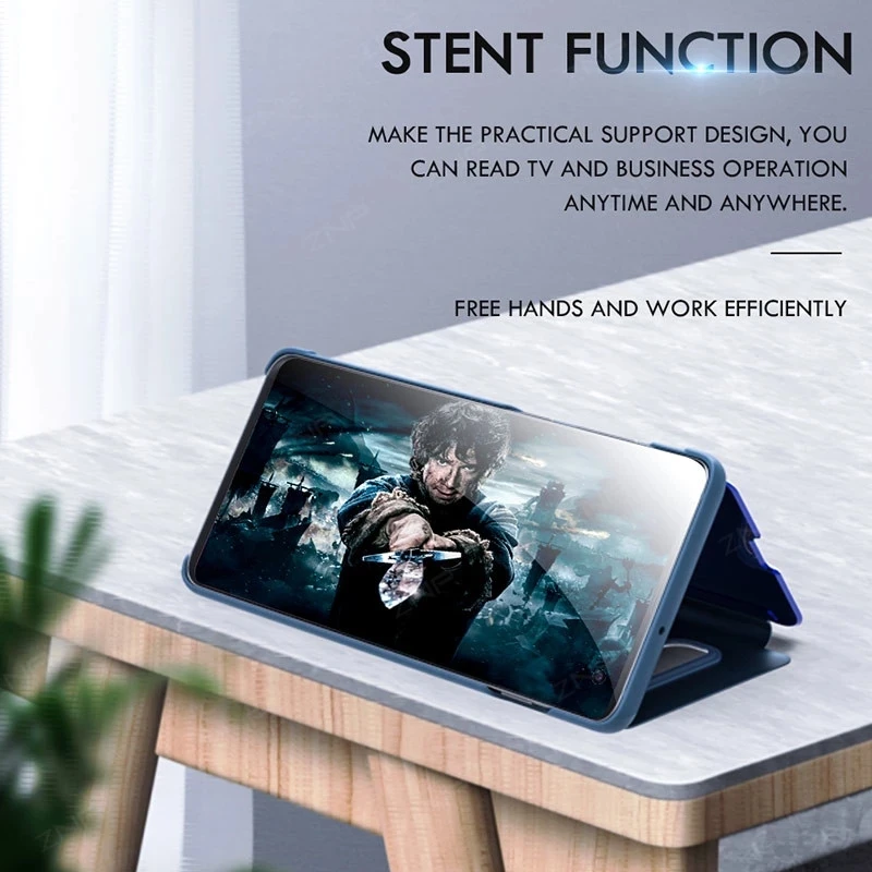 

Luxury Anti fall Intelligent Mirror Flip With Bracket Phone Case For OPPO A93 2020 F15 A53 A91 A52 A72 A92 A31 A8 F17 Pro Cover