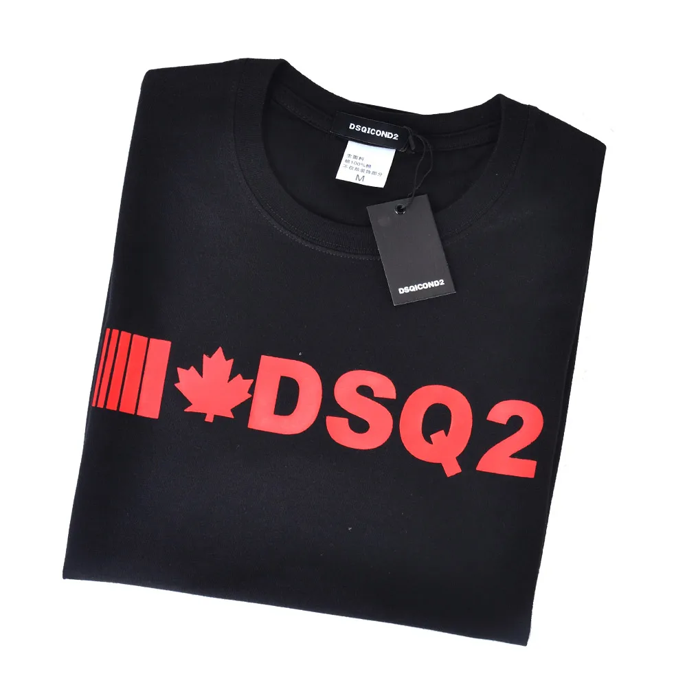 

Брендовая летняя Стильная мужская футболка Dsqicond2, футболка с круглым вырезом и коротким рукавом, Готическая футболка Dsq2, белая, черная футбо...