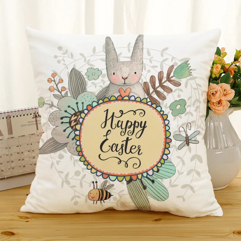 Чехол-Подушка с кроликом в стиле Счастливой Пасхи домашний декор наволочка для